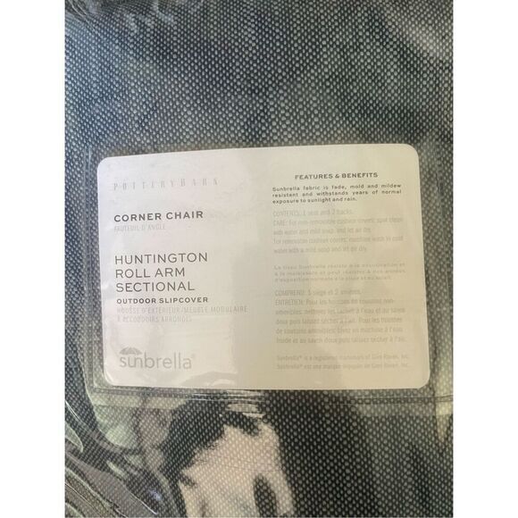 Pottery Barn Huntington Roll Arm Corner Sectional Chair Cushion Cover Chambray - Picture 2 of 3